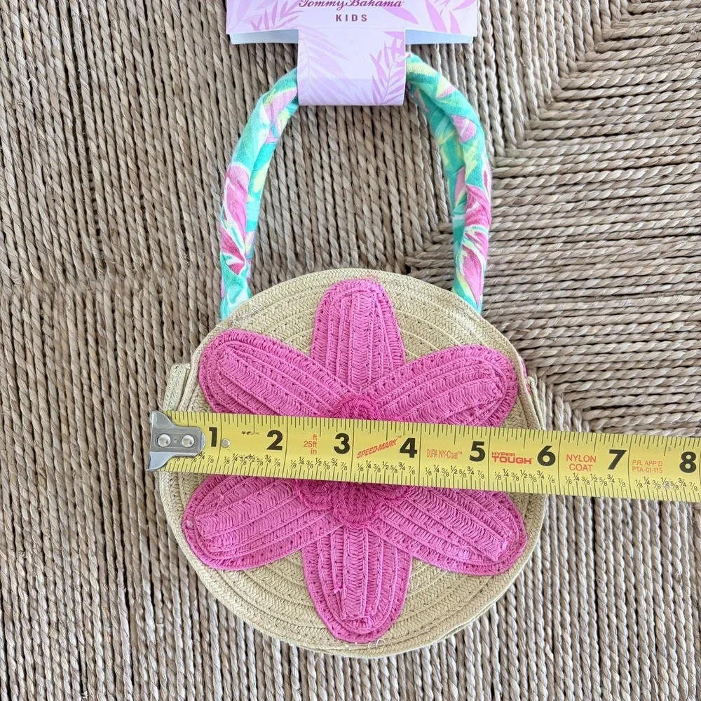 NWT Tommy Bahama Tropical Pink Flower‎ Girls Purse Headband Set Spring Wedding